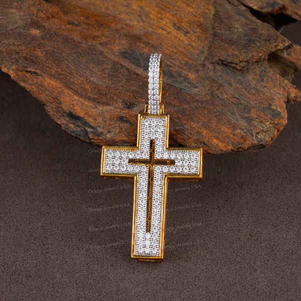 Diamond cross pendant daily wear pendant ideal for birthday, wedding, anniversary gift for special person [CUSTOM ORDER]