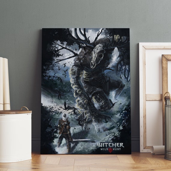 The Witcher 3 Wild Hunt Poster, Geralt of Rivia Wall Art, Rolled