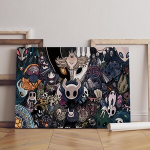 Hollow Knight-poster, hallownest-muurkunst, premium canvasprint, gamefan cadeau, gamermuurdecoratie