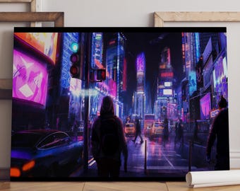 Pôster Cyberpunk City / Arte de Parede Johnny Silverhand / Impressão de Jogo / Decoração em Tela #3