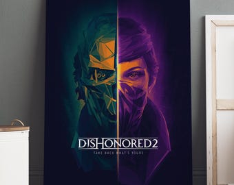 Dishonored poster / Corvo Attano muurkunst / gameprint / canvas art decor #2