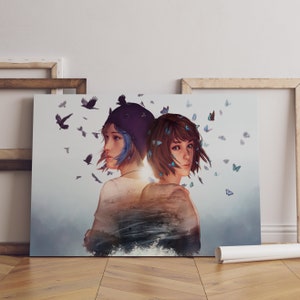 Life Is Strange Poster, Max and Chloe Wall Art, Premium Canvas Print, Game Fan Gift, Gamer Wall Decor