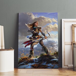Horizon Zero Dawn Poster, Legierung Wandkunst, Premium Leinwand, Spiel Fan Geschenk, Gamer Wanddekor