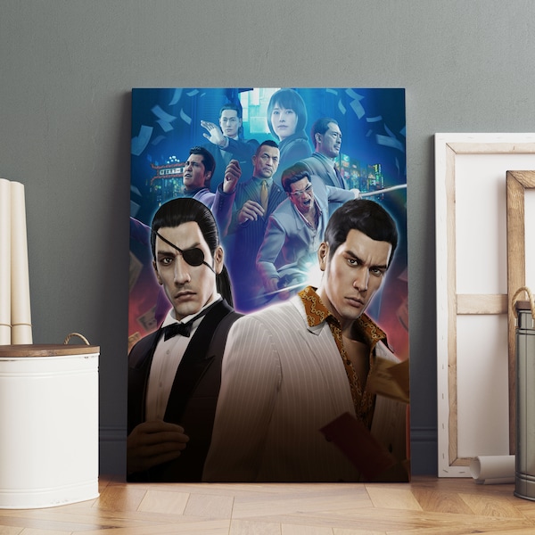 Yakuza Poster, Kazuma Kiryu Wall Art, Premium Canvas Print, Game Fan Gift, Gamer Wall Decor