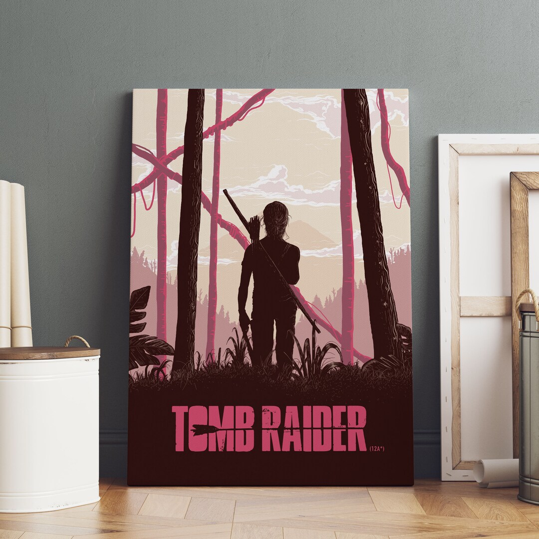 Tomb Raider Poster, Lara Croft Wall Art, Premium Canvas Print, Game Fan ...