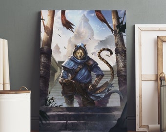 The Elder Scrolls V Skyrim Poster, Khajiit Wall Art, Premium Canvas Print, Game Fan Gift, Gamer Wall Decor