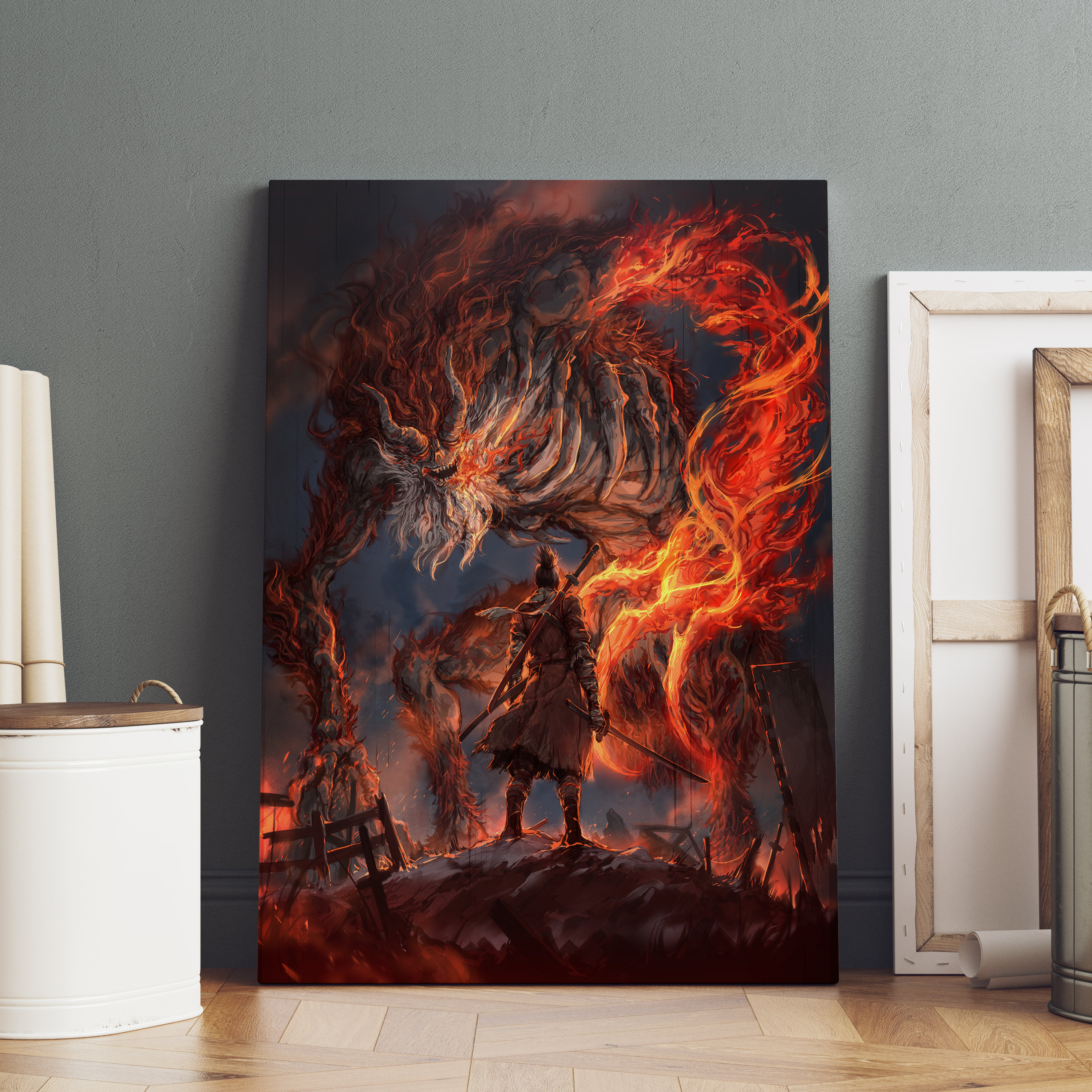 Sekiro Shadows Die Twice Poster, The Wolf Wall Art, Premium Canvas Print, Game Fan Gift, Gamer Wall Decor