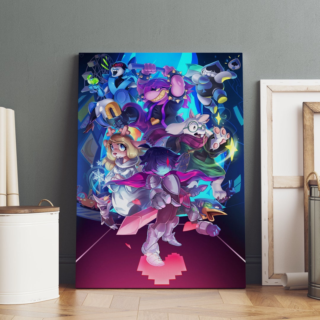 Deltarune Poster, Spamton Wall Art, Premium Canvas Print, Game Fan Gift