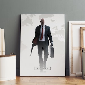 Hitman Poster,agent 47 Wandkunst, Premium Leinwand, Spiel Fan Geschenk, Gamer Wanddekor