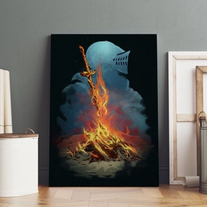 Póster de Dark Souls, arte de pared de Chosen Undead, impresión en lienzo de primera calidad, regalo para fanáticos de los juegos, decoración de pared para jugadores