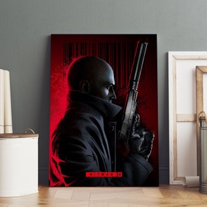 Hitman Poster, Agent 47 Wall Art, Premium Canvas Print, Game Fan Gift, Gamer Wall Decor