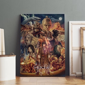 Póster de Sekiro Shadows Die Twice, arte de pared de The Wolf, impresión en lienzo de primera calidad, regalo para fanáticos de los juegos, decoración de pared para jugadores