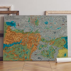 Horizon Zero Dawn マップポスター / Forbidden West ウォールアート / ゲームプリント / キャンバスアート装飾