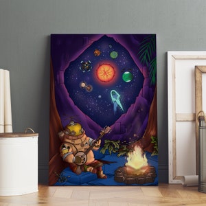 Póster de Outer Wilds, arte de pared de Hearthian, impresión en lienzo de primera calidad, regalo para fanáticos de los juegos, decoración de pared para jugadores