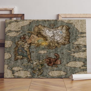Elden Ring Map Poster / The Lands Between Wall Art / Game Print / Canvas Art Decor