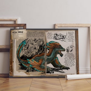 ARK Survival Evolved Poster, Dossiers Wandkunst, Premium Leinwand, Spiel Fan Geschenk, Gamer Wanddekoration