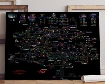 Hollow Knight Map Poster / Hallownest Wall Art / Game Print / Canvas Art Decor #2
