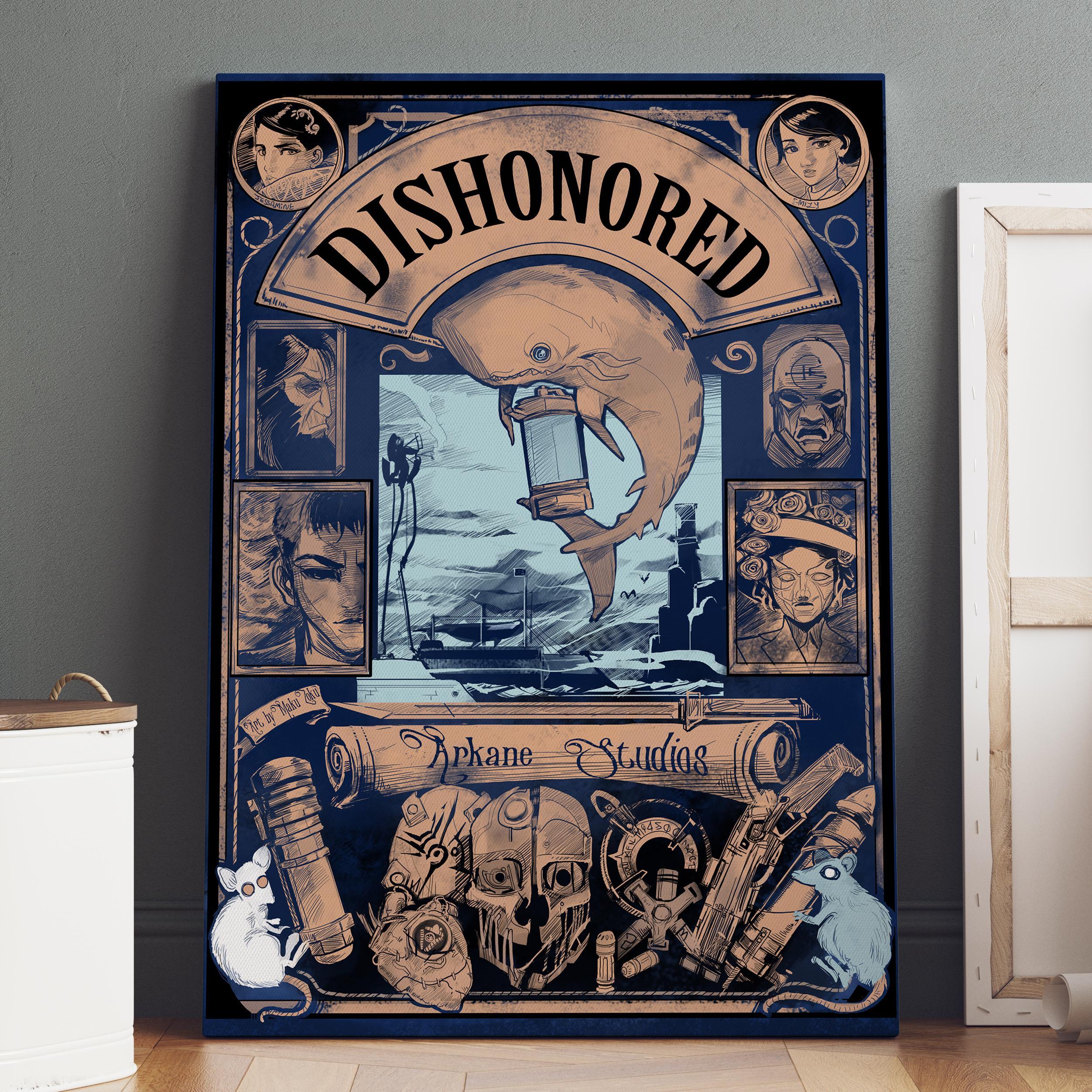 Dishonored Poster / Corvo Attano Wall Art / Game Print / Canvas Art ...