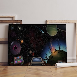 Póster de Outer Wilds, arte de pared de Hearthian, impresión en lienzo de primera calidad, regalo para fanáticos de los juegos, decoración de pared para jugadores