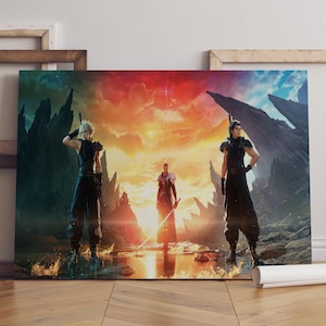 Final Fantasy Poster / Tidus & Squall Leonhart Wall Art / Game Print / Canvas Art Decor #3
