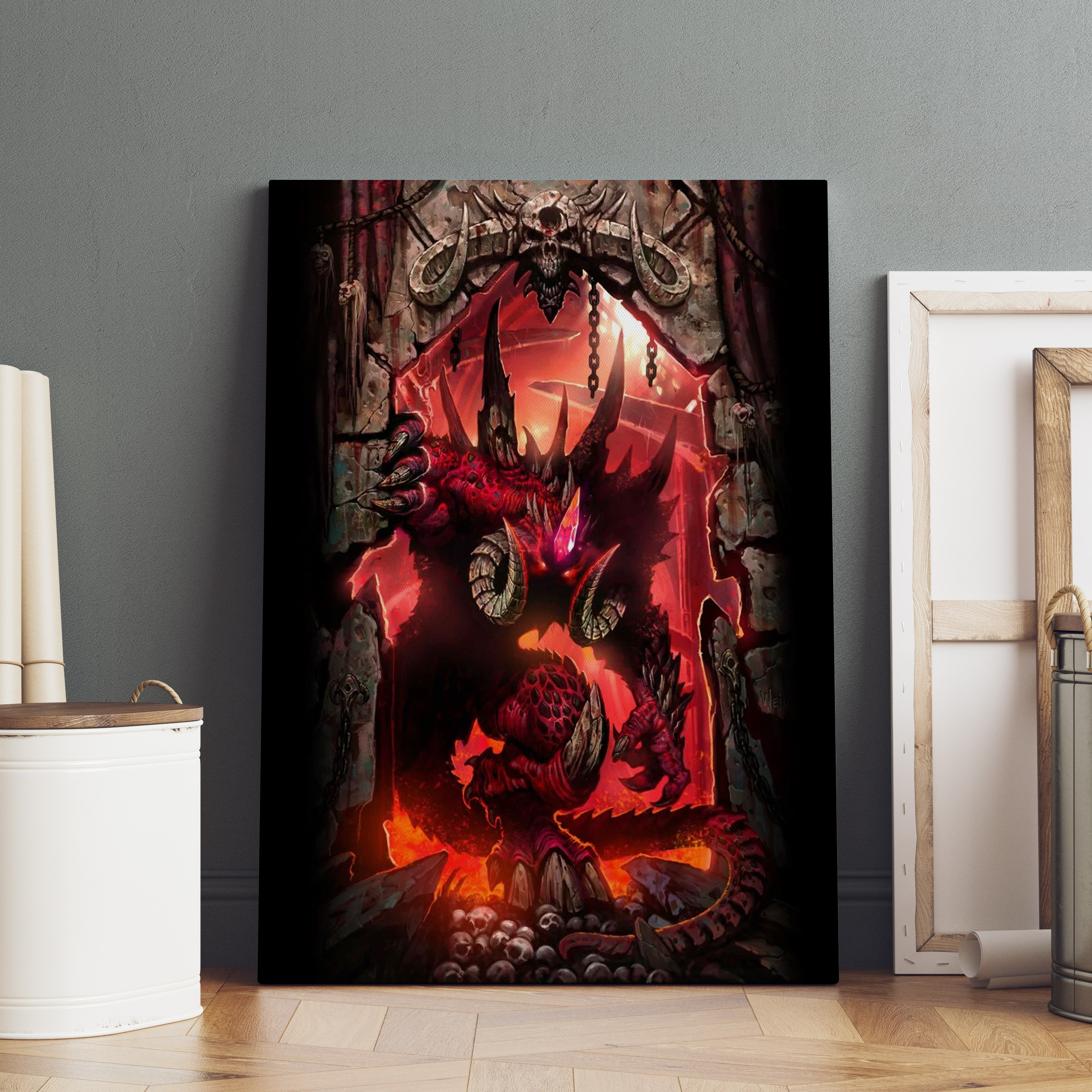 Demon Canvas Art Etsy Canada