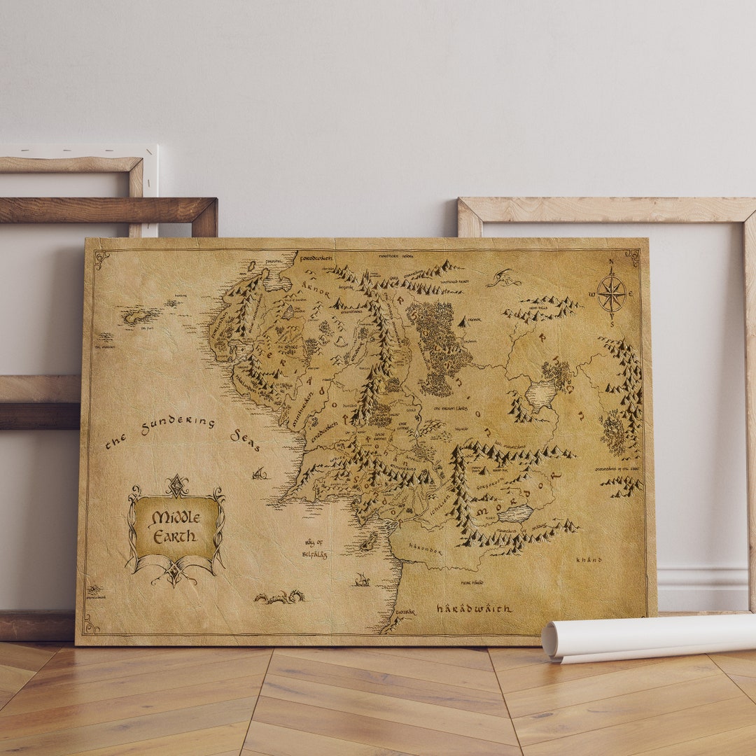 Überwurfdecke „Herr Der Ringe“ Mit Mittelerde-Karte – Superweich, 152x127 Cm, Aus Polyester, Maschinenwaschbar