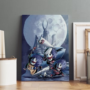 Hollow Knight-poster, hallownest-muurkunst, premium canvasprint, gamefan cadeau, gamermuurdecoratie