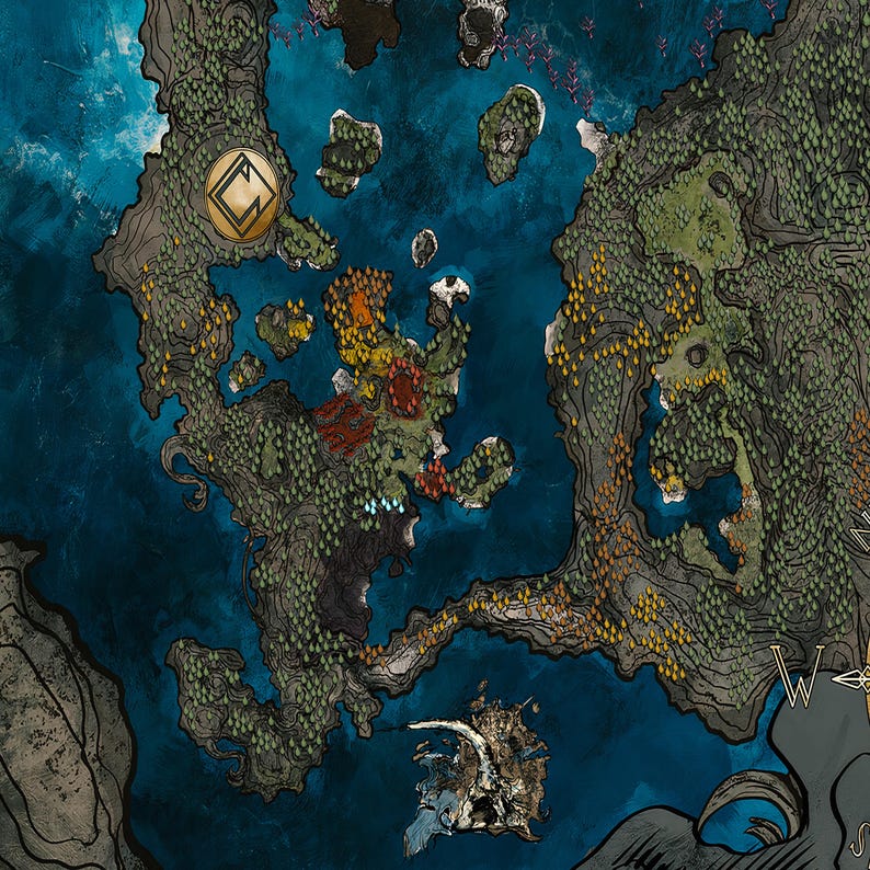 Expedition 33 Map Poster / Clair Obscur Continent Wall Art / Game Print ...