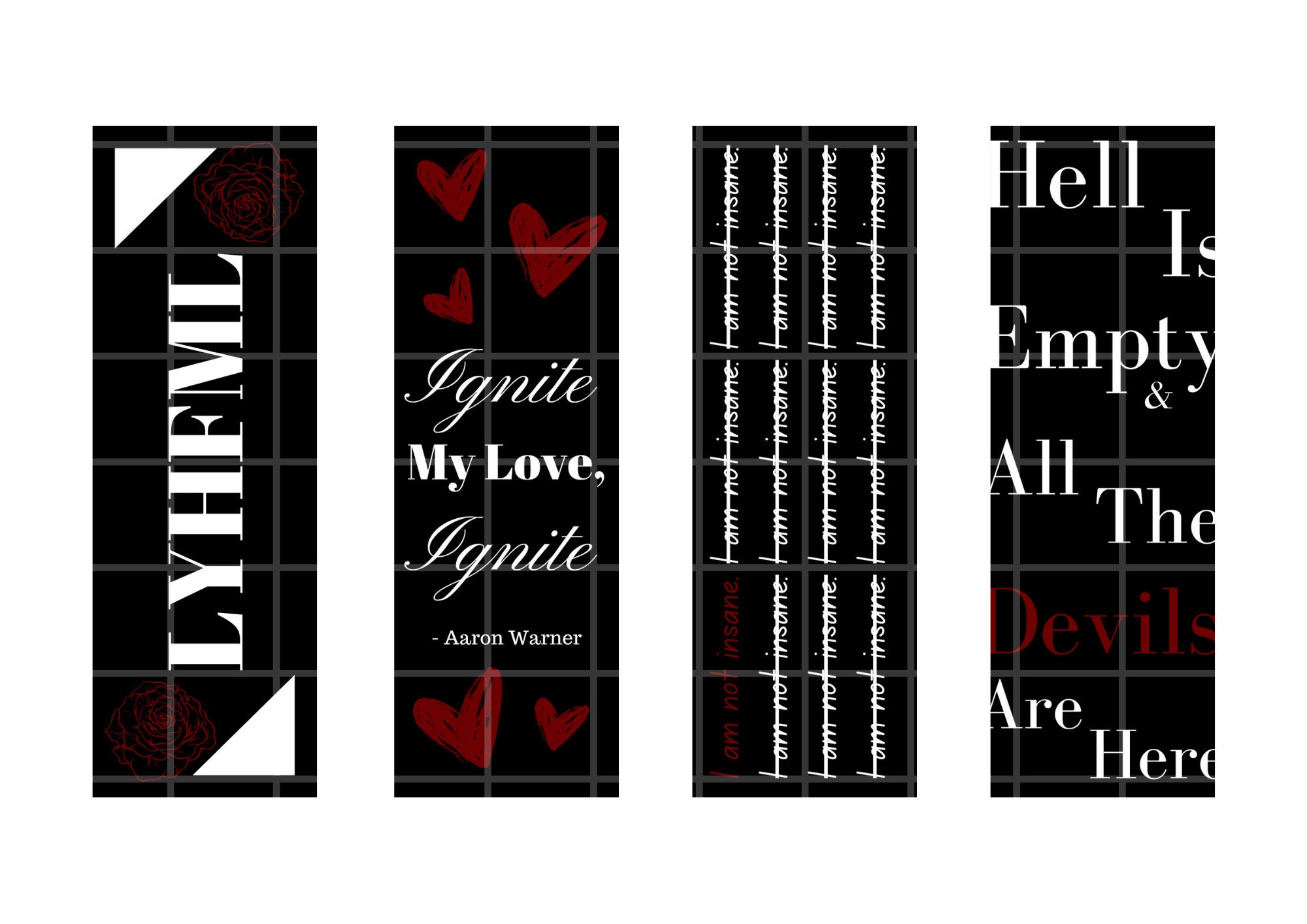 Shatter Me Bookmarks | Aaron Warner Fantasy Romance (digital Download ...