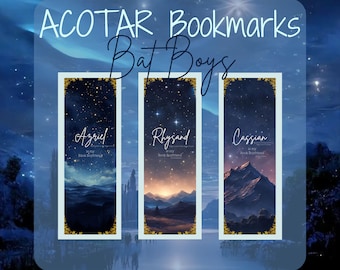 ACOTAR Bat Boys Bookmark Set | Rhysand, Cassian, Azriel (Digital Download)