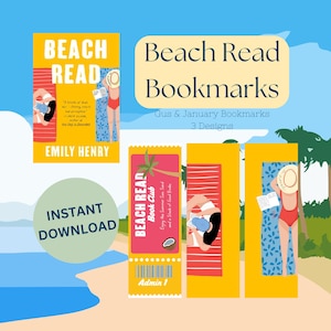 Beach Read Bookmark | Emily Henry Bookmarks | Emily Henry Merch | Summer Bookmarks | Summer Books | Beach Read | Happy Place | Bookish Merch