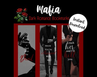 Spicy Mafia Romance Bookmarks | Book Boyfriend Quotes (Digital Download)