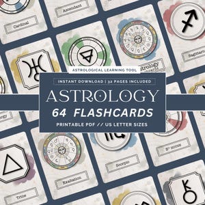Astrology Flashcard Bundle | Printable Flashcards | Astrology Students | Foundation of Astrology | Astrology Information | Study Tool