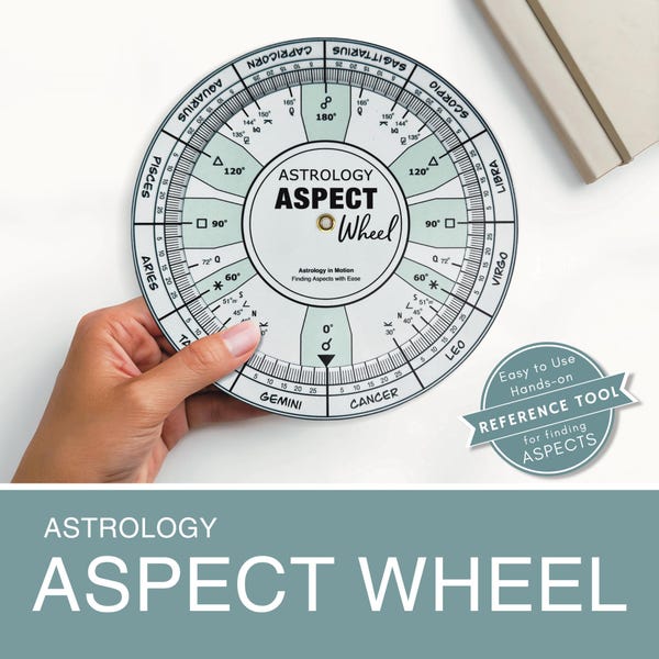 Astrology Aspect Wheel – Easy, Hands-On Reference & Study Tool for Instantly Finding Aspects in Charts