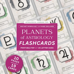 Planets of Astrology Flashcards | Printable Flashcards | Astrology Students | Study Tool | Foundation of Astrology | Astrology Information