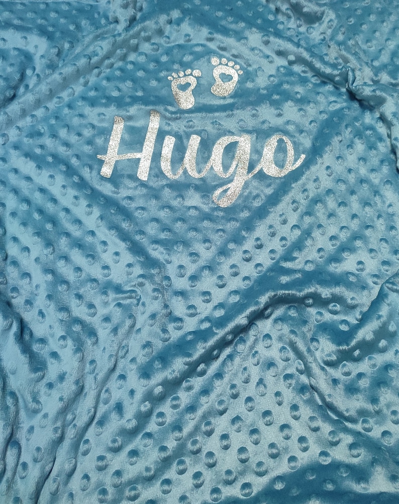 Couverture bébé personnalisée bleu foncé