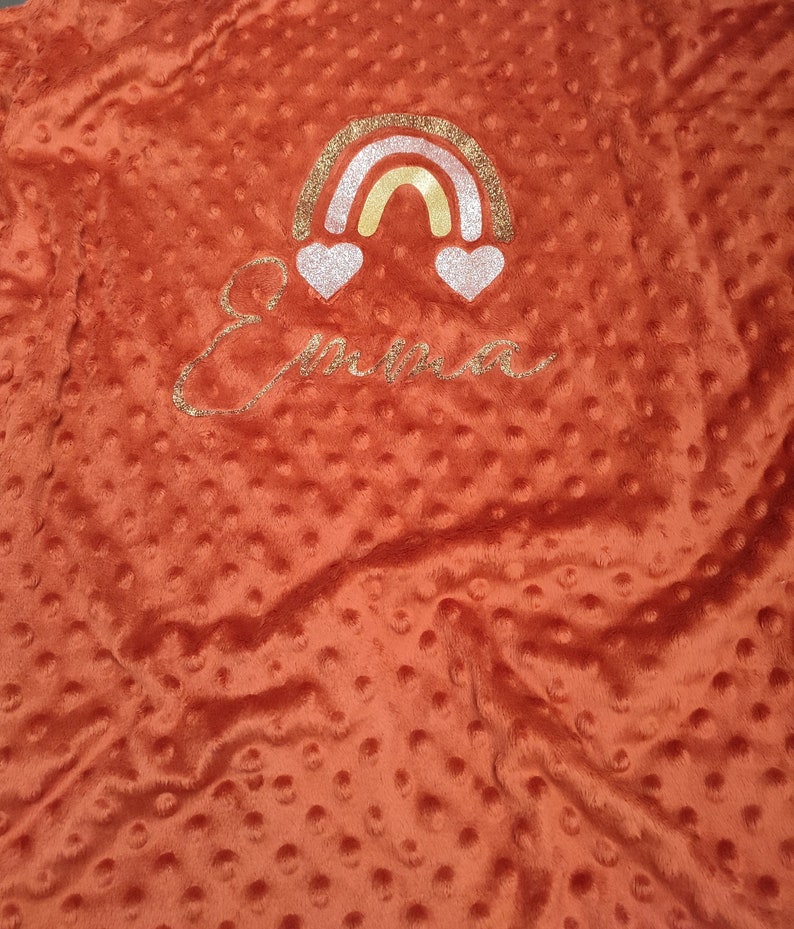 Couverture bébé personnalisée rouille