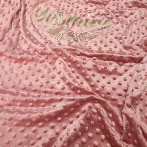 Couverture bébé personnalisée vieux rose