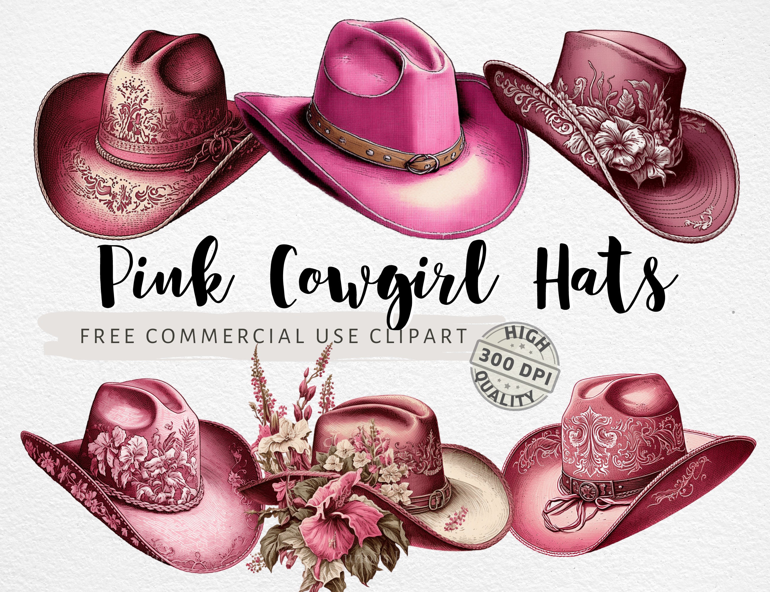 pink cowboy hat clipart free