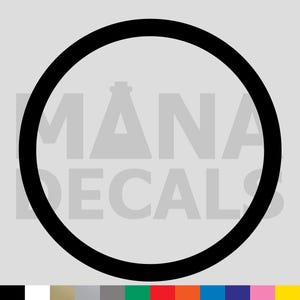 May include: Black circle with the text "MANA DECALS" inside.