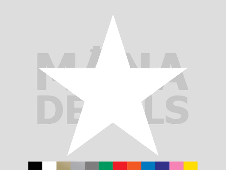 Star Vinyl Die Cut Decal Sticker - 5 Point Shape | Multiple Sizes ...