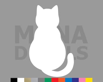 Cat Vinyl Die Cut Decal Sticker - Silhouette Outline Pet Animal Kitten | Multiple Sizes & Colors