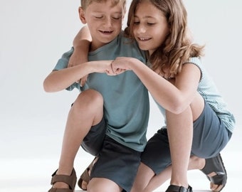 T-shirt van biologisch katoen voor kinderen - Blauw, T-shirt van biologisch katoen, Duurzaam kinder T-shirt, Biologische mode voor kinderen, Ethisch gemaakt