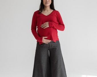 Comfortable Maternity Pants for Pregnancy - Wide-legged