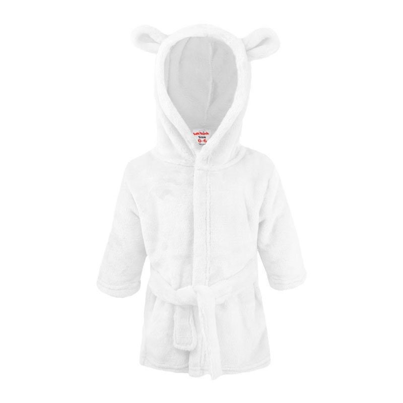 PERSONALISED White Hooded Baby Bear Robe Dressing Gown With Etsy UK