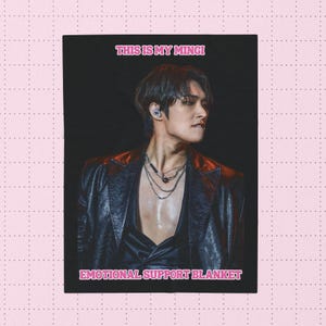 Mingi Ateez Custom Kpop Blanket, Personalized Velveteen Plush Throw, Ateez Merch, Custom Photo Blanket, Kpop Fan Gift