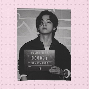 Taehyung V BTS Custom Kpop Blanket, Personalized Velveteen Plush Throw, BTS Merch, Custom Photo Blanket, Kpop Fan Gift