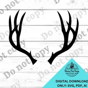Maultierhirsch Geweih Vektor SVG PDF AI | Laser Cut Datei & Clip Art für Buck Designs