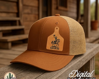 Ride or Die Hat Patch SVG – Western Skeleton Design (Digital Download)