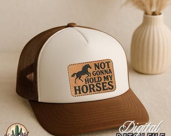 Funny Horse Hat Patch SVG – Western Laser Engraving Design (Digital Download)